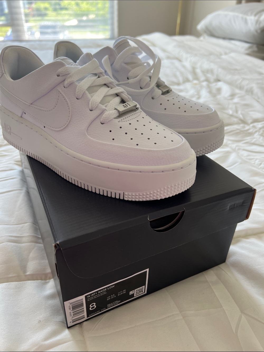 Nike White Low-Top Leather Sneakers